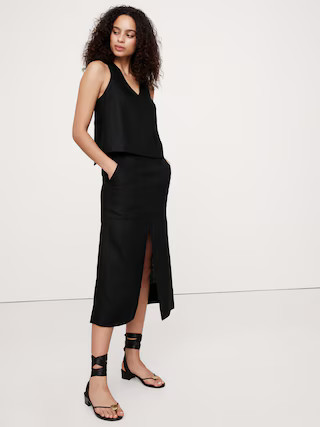 Linen Midi Skirt | Banana Republic (US)