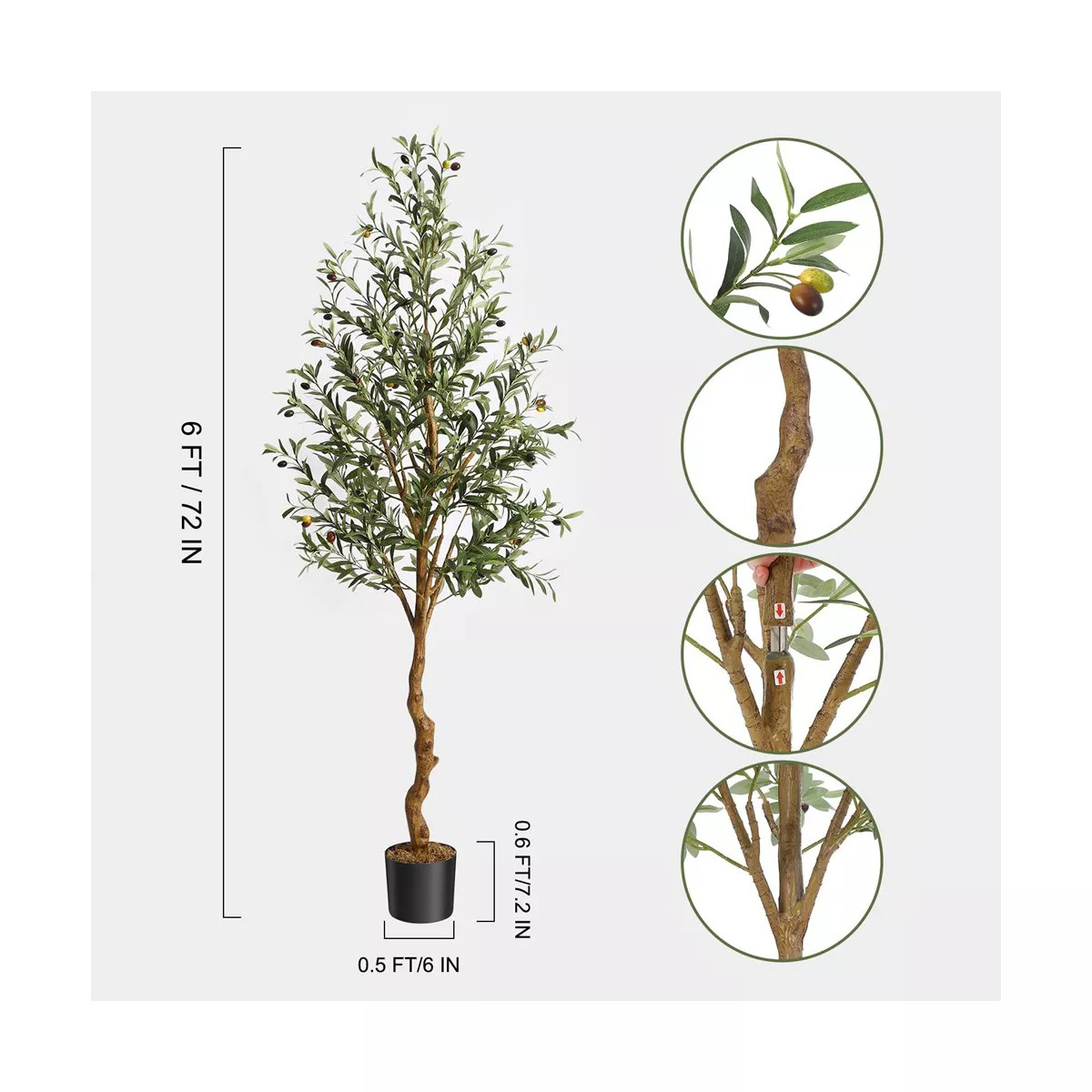 4FT /4.25FT /5FT /6FT Artificial Olive Tree Tall Faux Silk Olive Trees 1pack or 2pack | Target