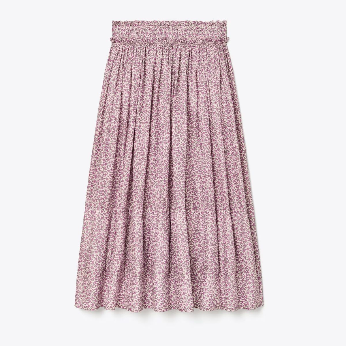 Ditsy Floral Ruched-Waist Skirt: Women's Designer Bottoms | Tory Burch | Tory Burch (US)