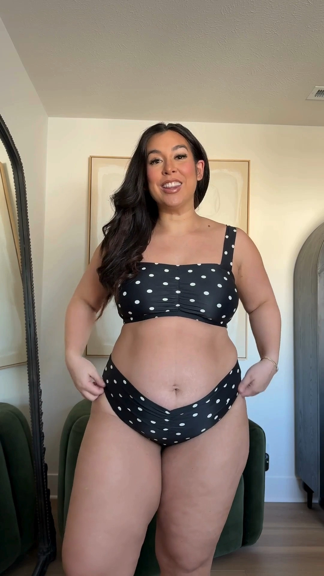 @Aerie midsize swimwear haul! Polka dot bikini! I don’t love how the bottoms fit but this top is perfect! 
-
-
-
Size 14/16 | XL 🤍 Midsize, Swimwear, Swimsuits, Bikinis, Midsize swim, Aerie, American Eagle 


#LTKMidsize #LTKootd #LTKSeasonal