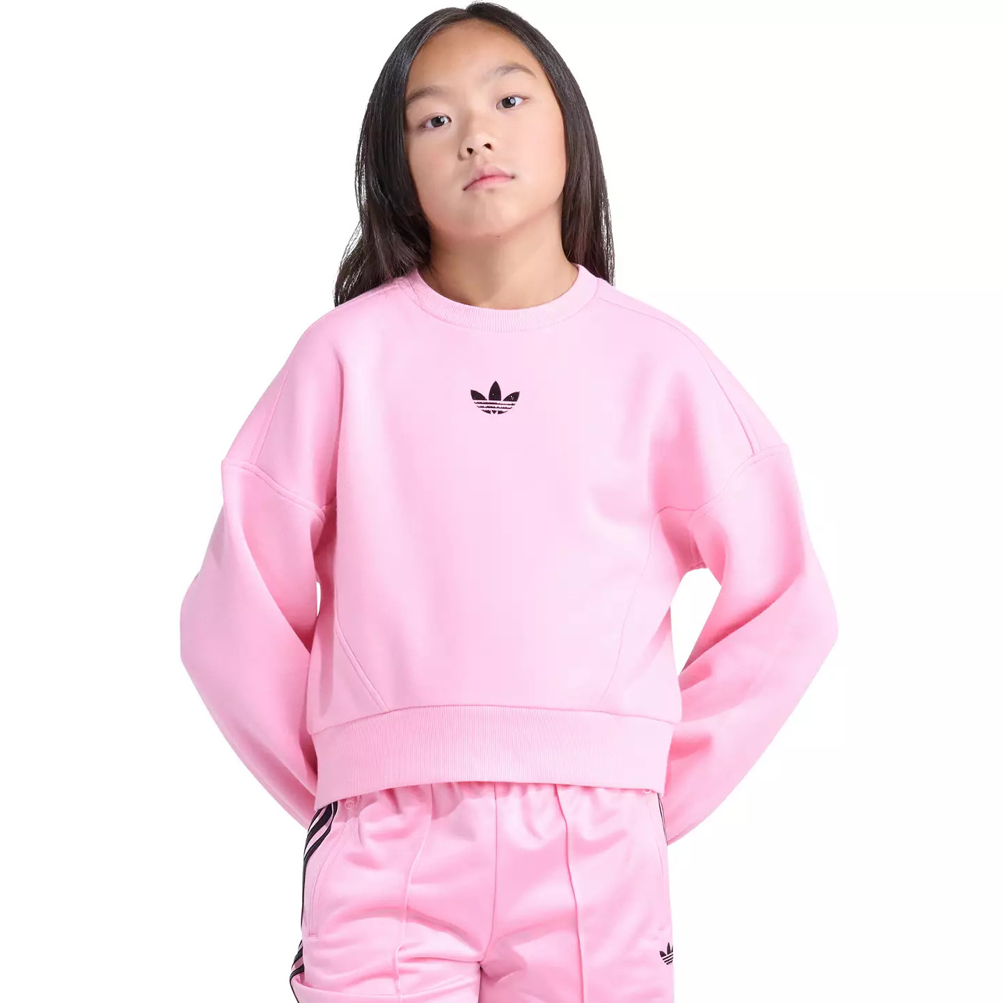 adidas Girls' Small Logo Fleece Crewneck Sweatshirt | DICK'S Sporting Goods