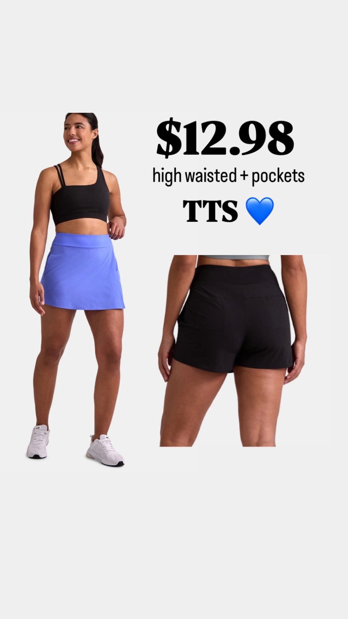Perfect Skort only $12.98 💙🖤
Comes in Black & Blue 
High waisted + pockets 
TTS 

#LTKStyleTip #LTKActive #LTKFindsUnder50