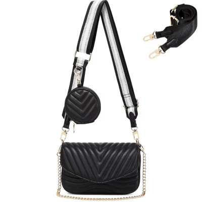 Generic Quilted Crossbody Bag Crossbody Quilted Black Purse Designer Shoulder Handbags with Coin Purse | Target