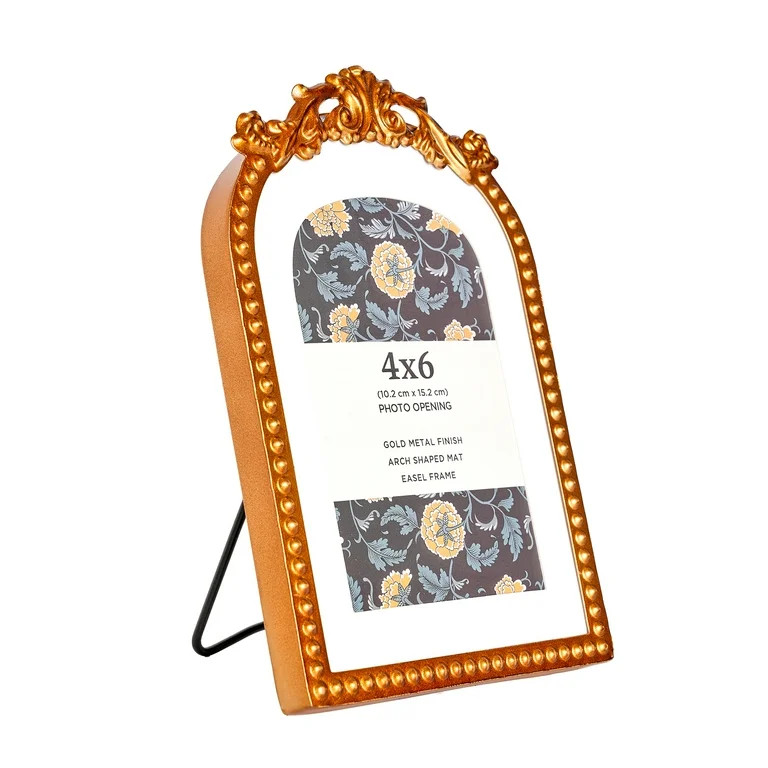 4x6  Filigree Tabletop Picture Frame, Gold | Walmart (US)