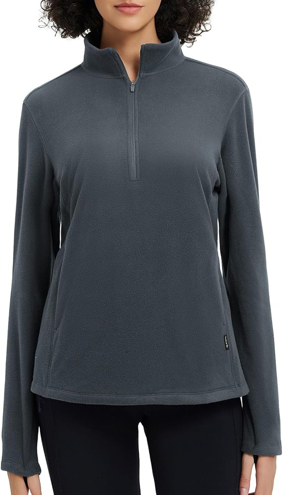 baleaf Women's Fleece Quarter Zip Pullover Long Sleeve Thermal Tops Cold Weather Hiking Running G... | Amazon (US)