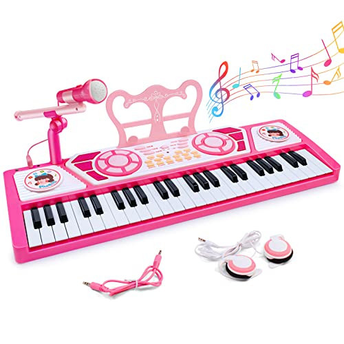 Toys for 3+ Year Old Girls Gift: 49 Keys Kids Piano Keyboard Multifunctional Educational Musical Instrument Toy with Microphone, Earphone, Dual Speakers, Birthday and Xmas Gifts for 3+ Girls Toys | Amazon (US)