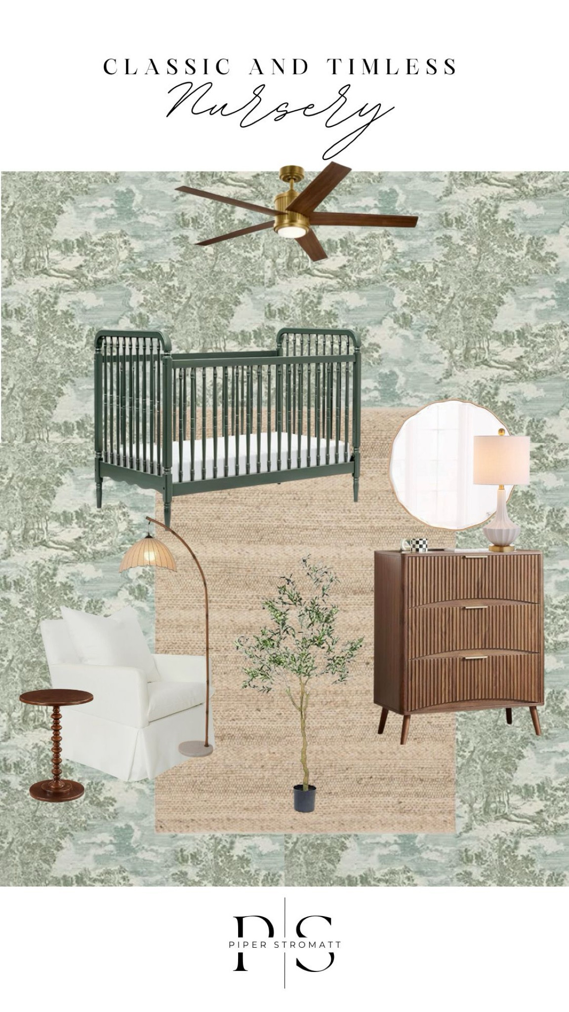 Hello baby 🌿 a neutral green nursery for the perfect new addition! 