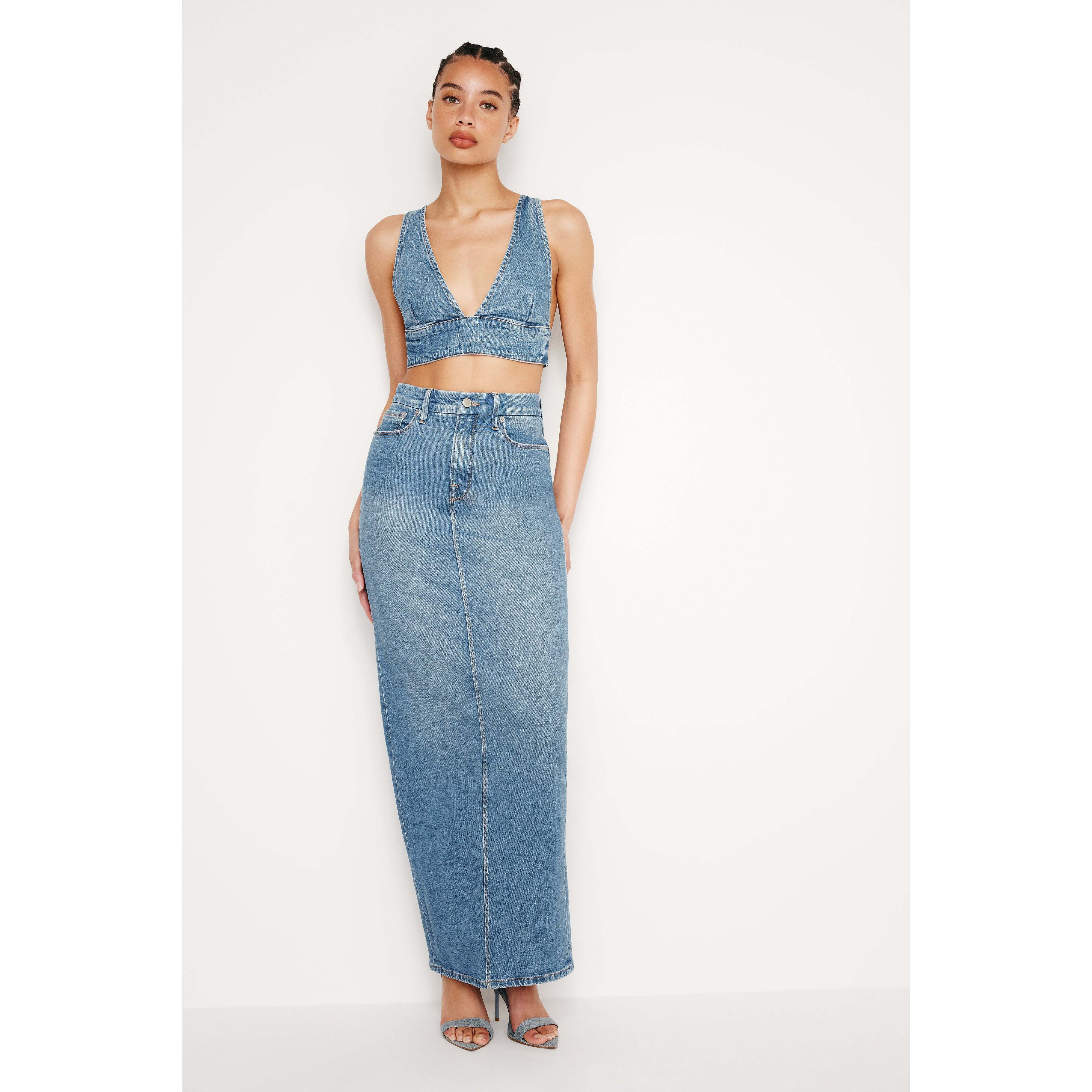 Women's Denim Bra Top | Indigo, Size XL | Good American by KhloÃ© Kardashian | Good American