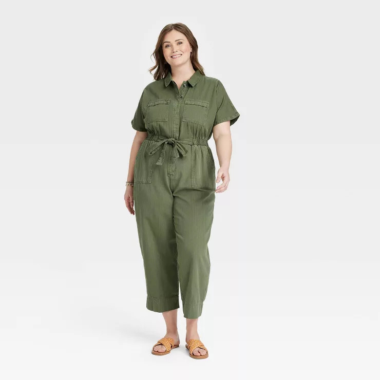 Women's Short Sleeve Button-Front Boilersuit - Universal Thread™ | Target