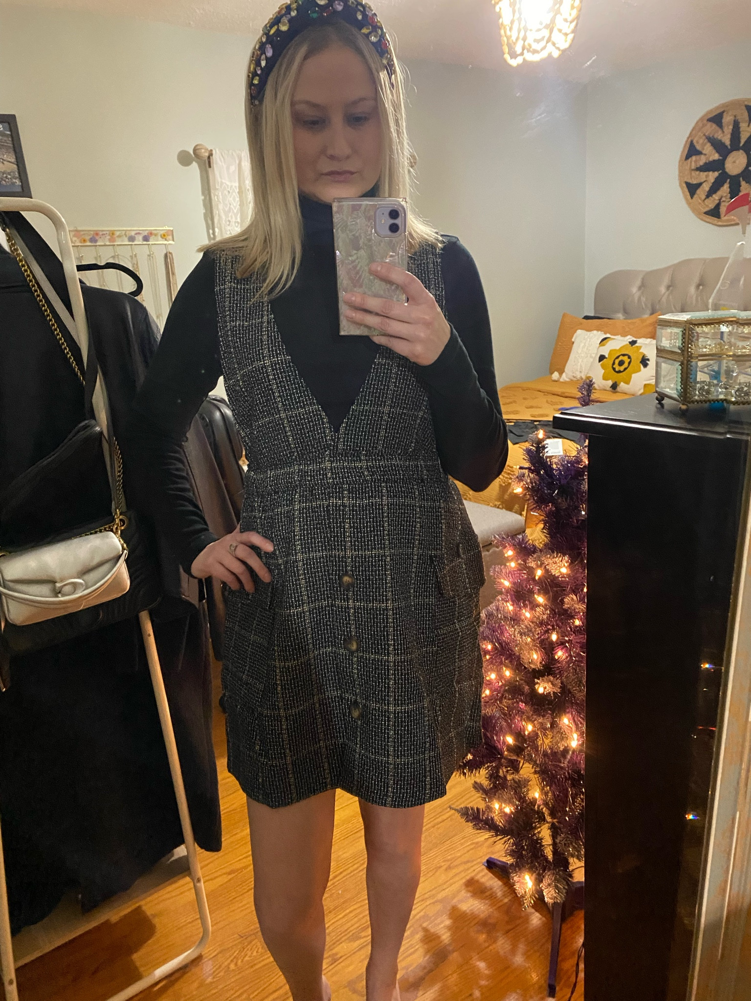 If you’ve been a Gossip Girl fan then you know the new season recently started and that’s where I got inspiration for this outfit! The tweed dress sold out so fast but I linked one that looks very similar and it’s adorable! I just wore a plain black turtleneck underneath with a Lele Sadoughi headband to add some sparkle! 

#LTKunder100 #LTKHoliday #LTKSeasonal