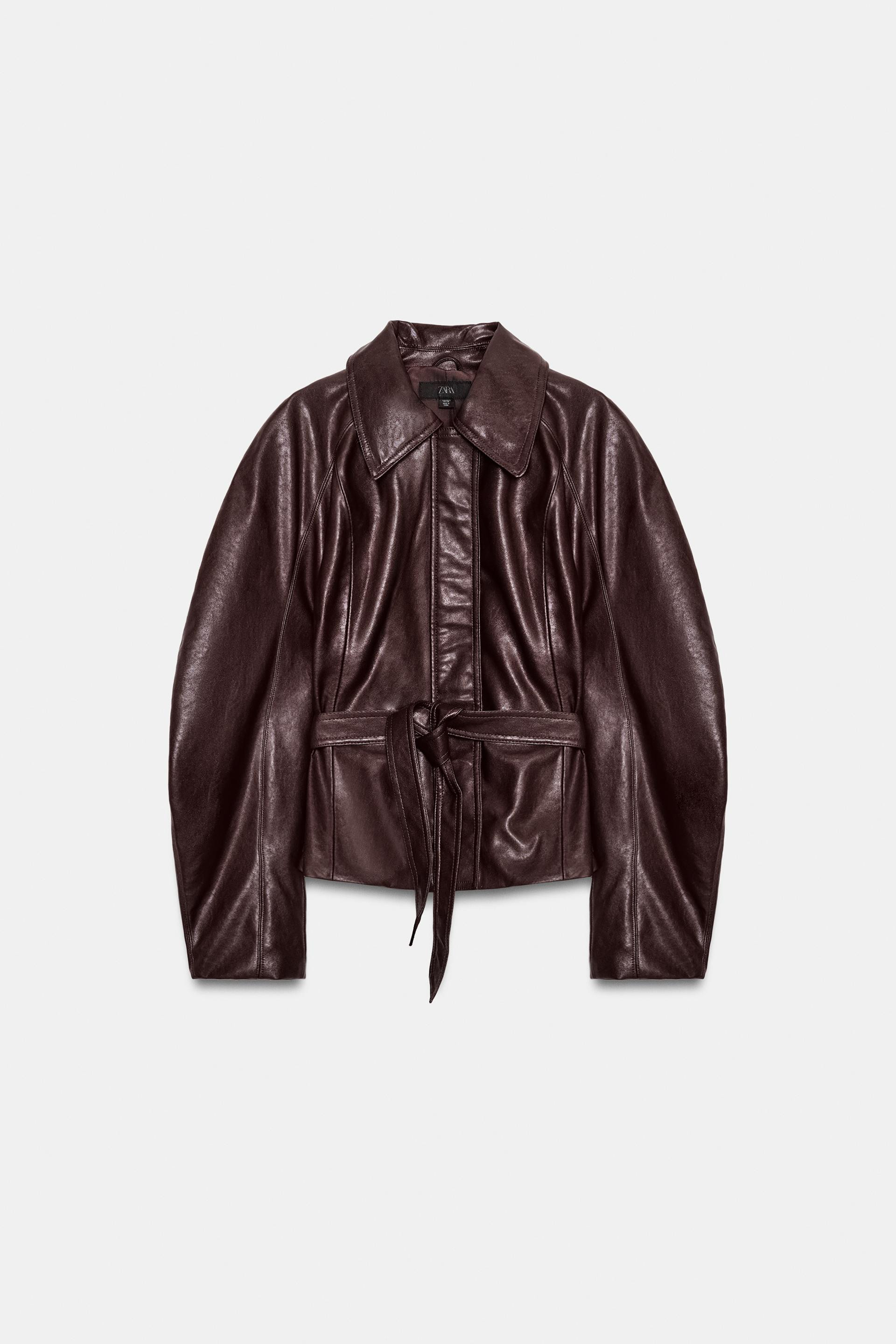 Zara - Leather Effect Belted Jacket - Black - Xl - Woman | Zara UK