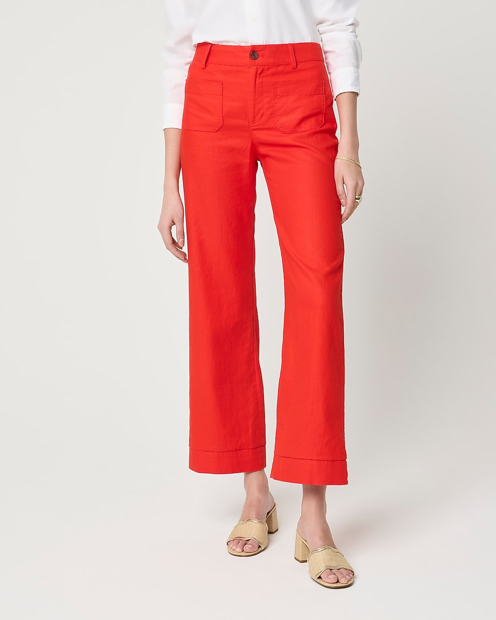 Tall linen-blend Lizzie wide-leg pant | J.Crew Factory