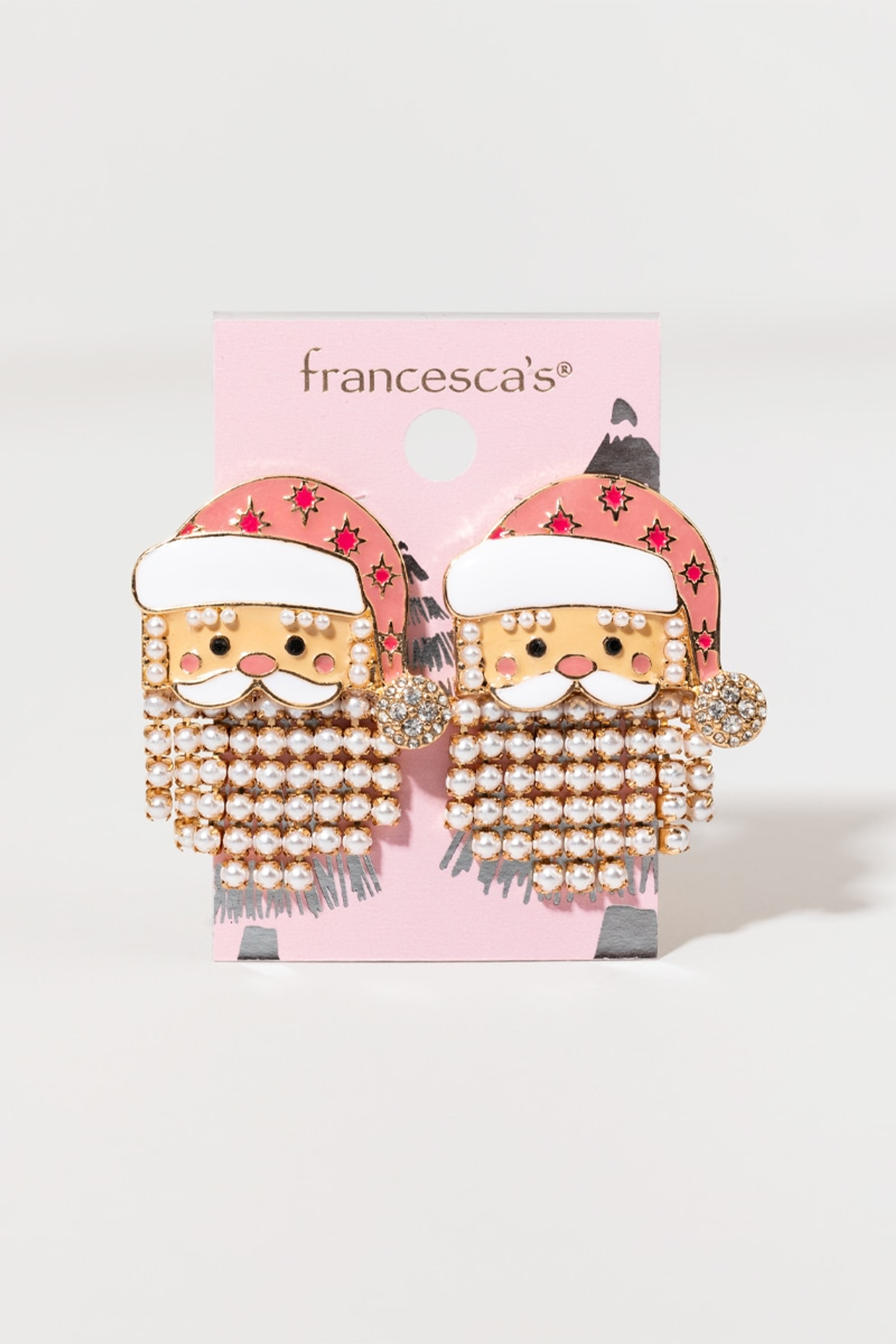 Santa Pearl Beard Earrings | Francesca's