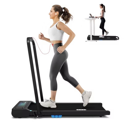 REDLIRO 2 in 1 Under Desk Folding Treadmills Walking Running Machine 7.6MPH for Home Office Black | Target