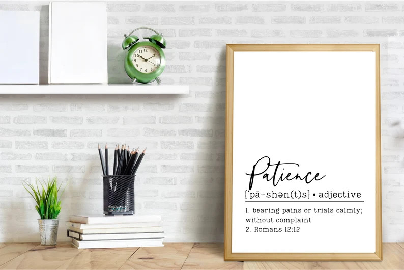 Patience  Christian Definition Print  Romans 12:12  | Etsy | Etsy (US)