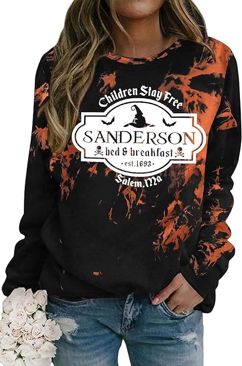 Halloween Squad Sweatshirt Womens Hocus Pocus Long Sleeve Shirts Sanderson Sisters Pullover Tops ... | Amazon (US)