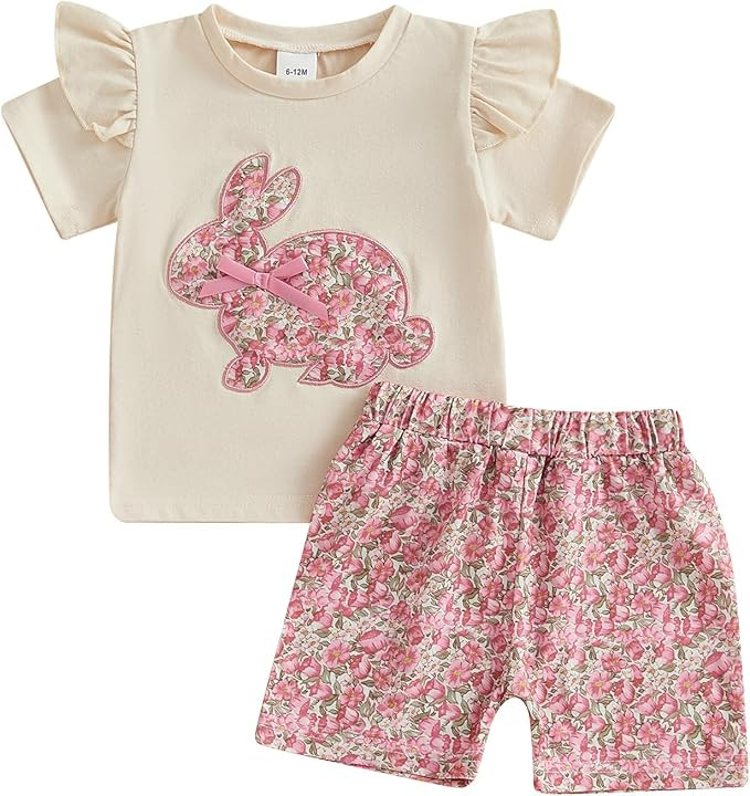 Toddler Infant Baby Girl 4th of July Outfit American Flag Short Sleeve Shirt Tops Shorts Fourth O... | Amazon (US)