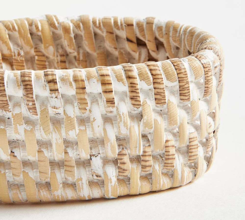 Tava Handwoven Rattan Oval Napkin Rings - Set of 4 | Pottery Barn (US)