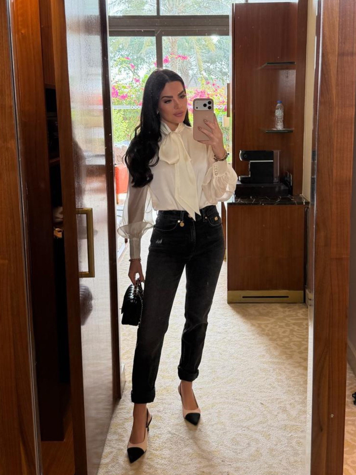 Smart casual outfit idea 
Black wash slim jeans, cream blouse and two tone kitten heels 🫶🏼

#LTKjeans #LTKstyletip #LTKuk