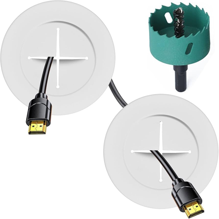 TV Wire Hider Kit for Wall Mount TV, White in Wall Cable Management Kit, Includes 2 Pass Throughs... | Amazon (US)
