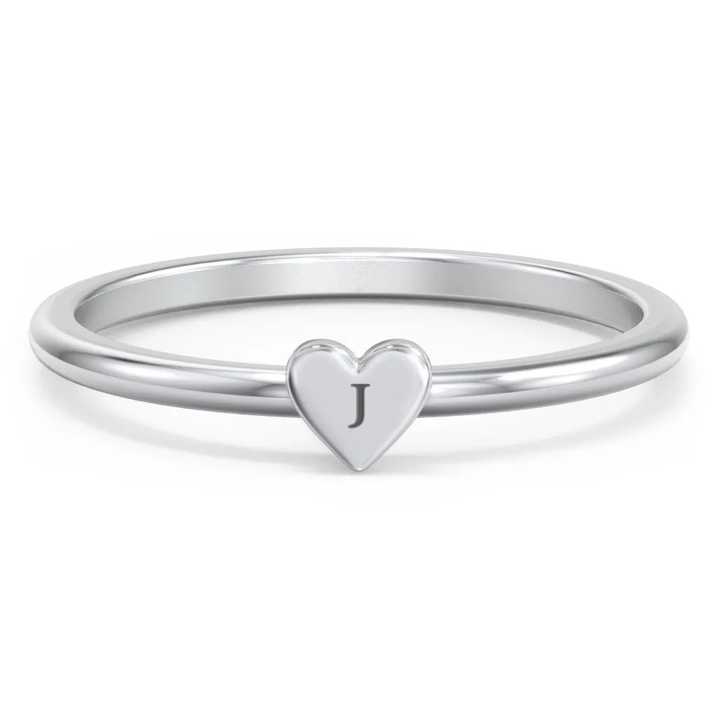 Engravable Dainty Heart Ring | Jewlr