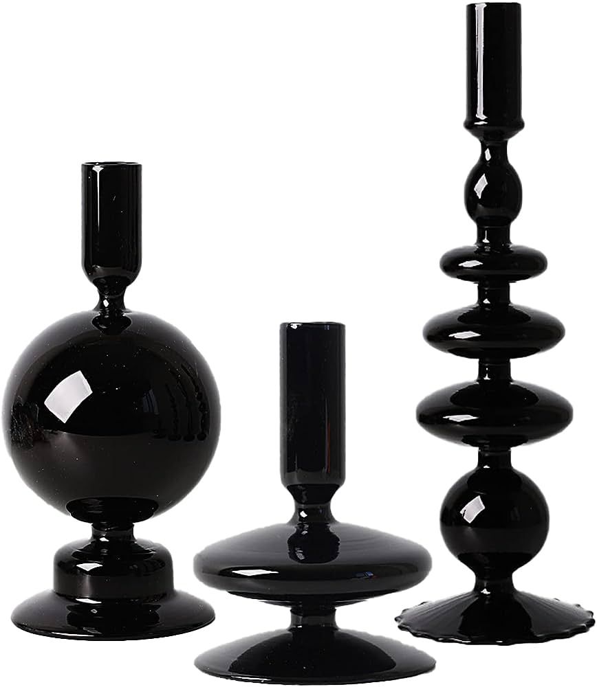 ZSYHCX Candlestick Holders, Glass Candle Holders for Table Centerpiece, Taper Candle Stand Modern... | Amazon (US)