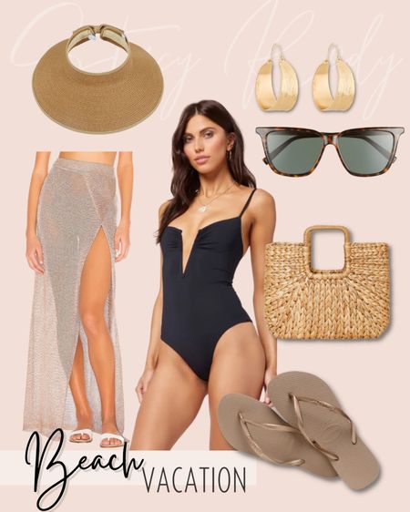 Loving this vacation resort outfit! The earrings, flip flops and visor are budget friendly. Beach vibes 

#LTKtravel #LTKstyletip #LTKswim