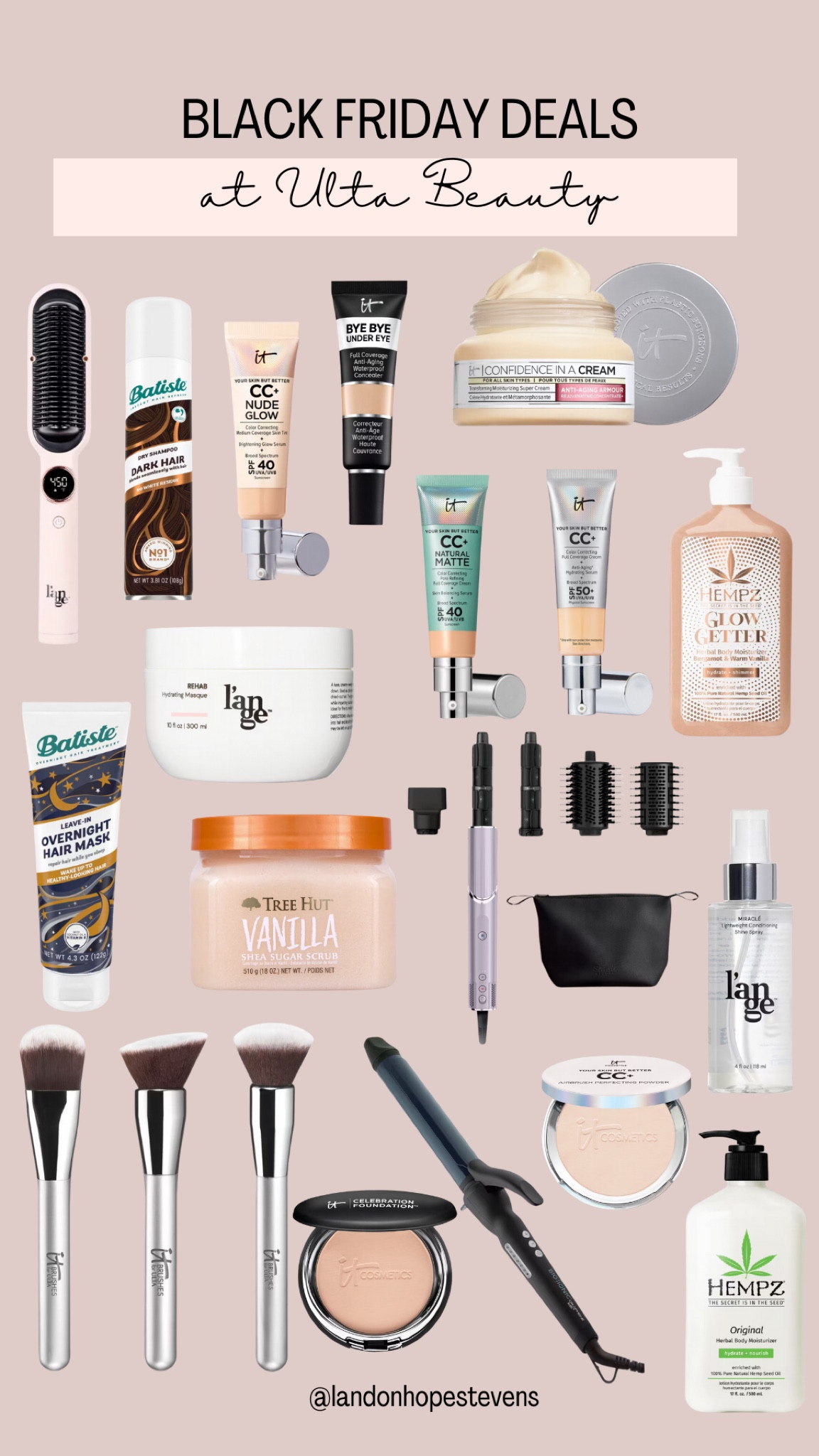 Glow up for the holidays with Ulta Beauty's Black Friday deals! 💄✨ Stock up on IT Cosmetics, Lange hair tools, and Tree Hut scrubs before they're gone! 🎁 #UltaBeauty #BlackFridayBeauty #HolidayReady

#LTKBeauty #LTKSaleAlert #LTKCyberWeek