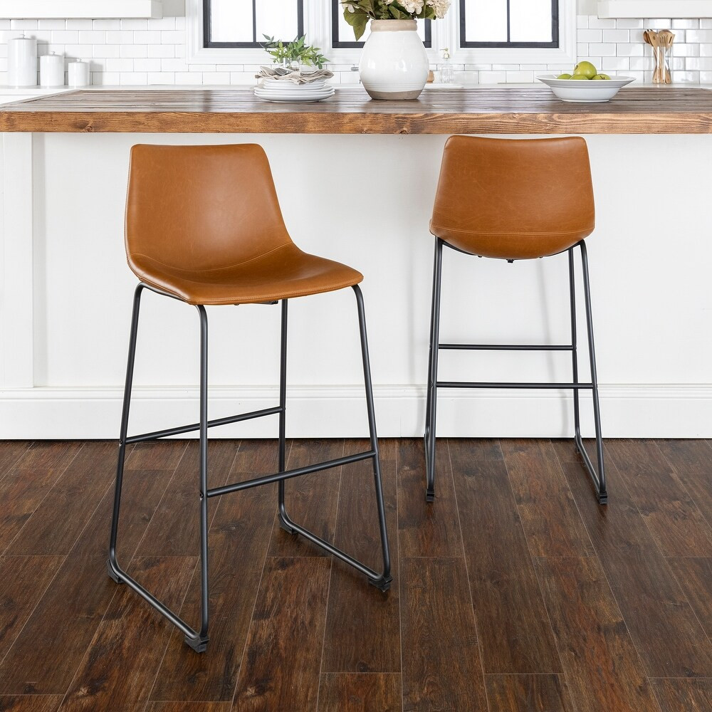 Middlebrook Prusiner 30-inch Faux Leather Bar Stool (Set of 2) | Bed Bath & Beyond