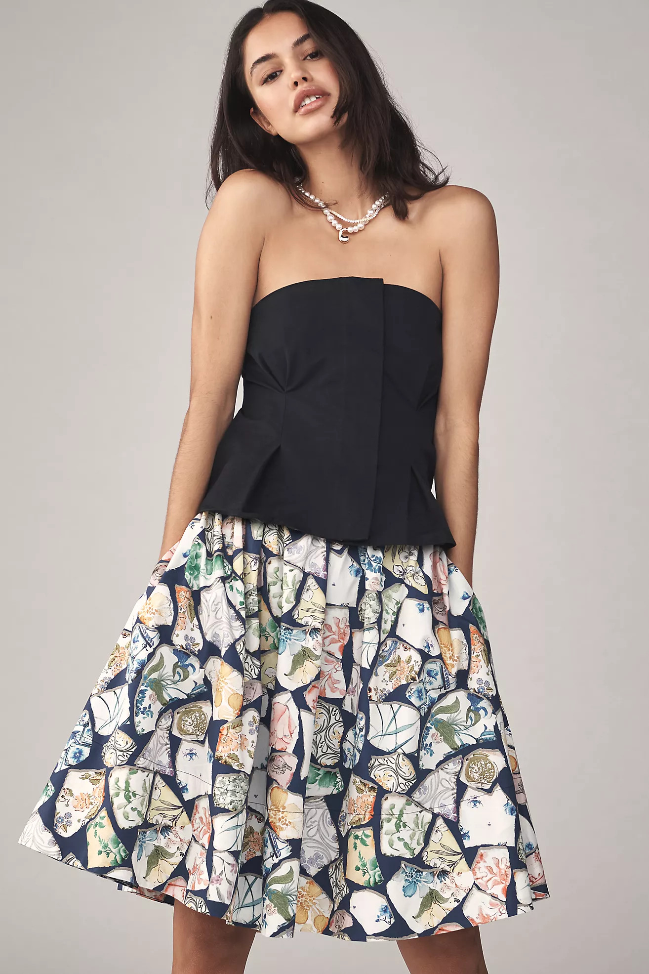 The Jacie Poplin Printed Knee-Length Skirt by Maeve | Anthropologie (US)