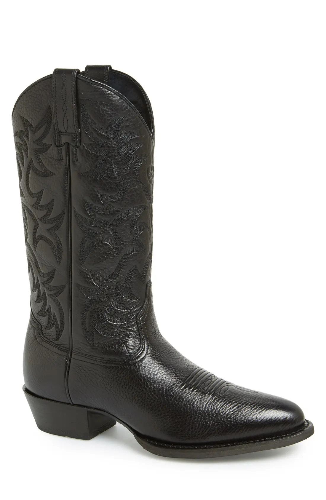 Ariat 'Heritage' Leather Cowboy R-Toe Boot, Size 9.5 in Black Deertan at Nordstrom | Nordstrom