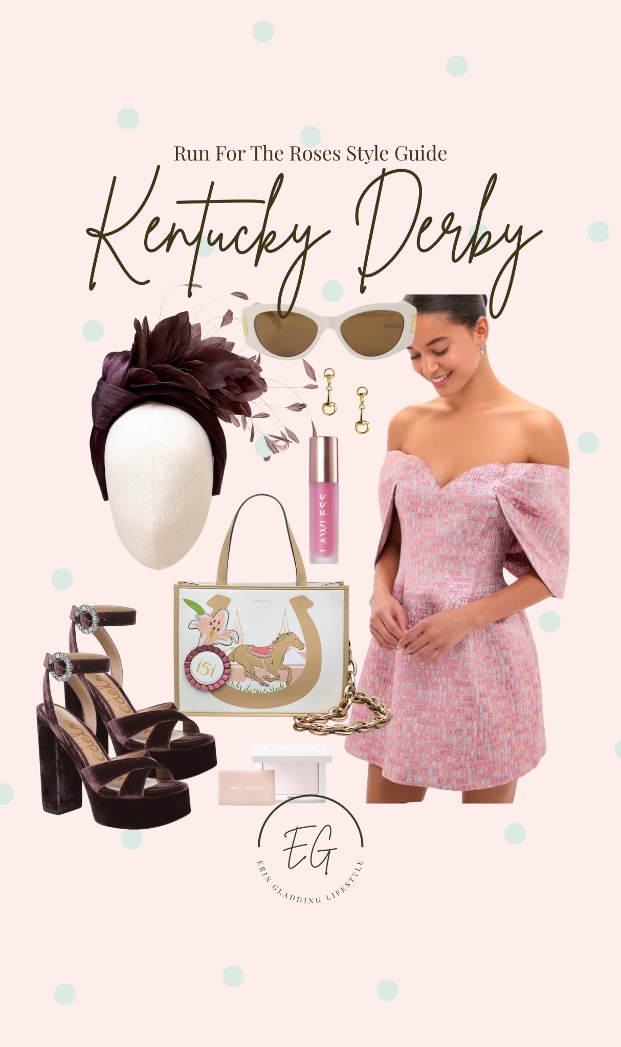 Kentucky Derby season is here, and I couldn't be more excited! It's my favorite thing to share each year!

If you're looking for Kentucky Derby outfit inspiration, you're in the right place. From stunning, one of a kind fascinators to stylish looks for men and women, l've got you covered.

Keep in mind, the fascinators I feature are unique pieces and often sell out quickly! 

Even if you're just dressing for a Derby themed party, I hope you find plenty of ideas here.

Follow me on Instagram @eringladding and check out my saved Kentucky Derby highlights for more! Along with my Kentucky Derby Collection and Kentucky Derby Product List right here on LTK.

Kentucky Derby Dress
Kentucky Derby Fascinators
Wedding Dress Inspo
Event Dress Inspo
Vacation Outfit