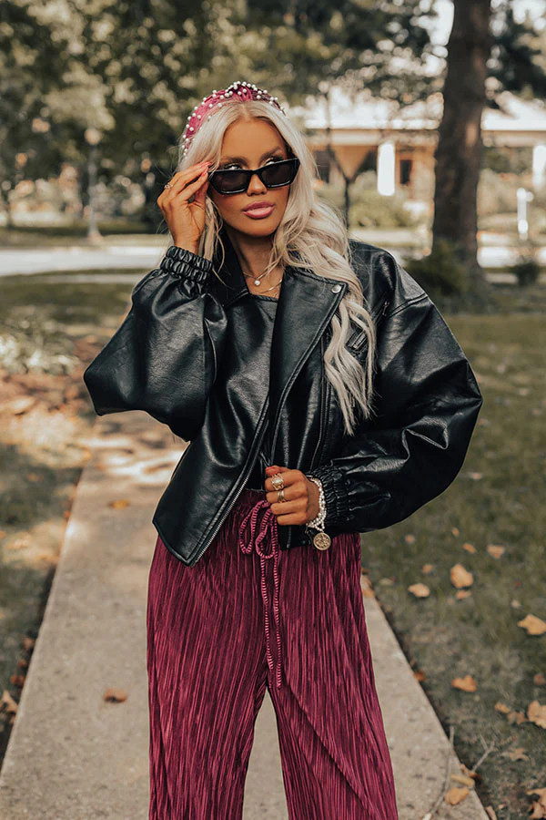 The Koty Faux Leather Jacket In Black | Impressions Online Boutique