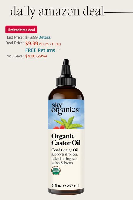 daily Amazon deal: organic castor oil 

I love to use castor oil on my brows and lashes every night! 



#LTKbeauty #LTKsalealert