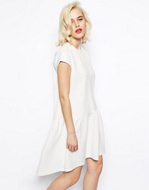 ASOS Shift Dress In Quilted Texture With Dropped Waist | ASOS UK