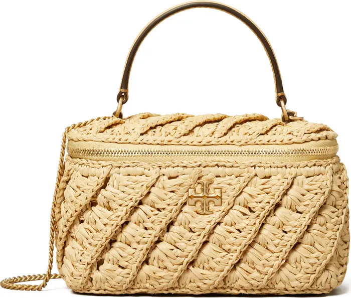 Kira Crochet Raffia Vanity Case | Nordstrom