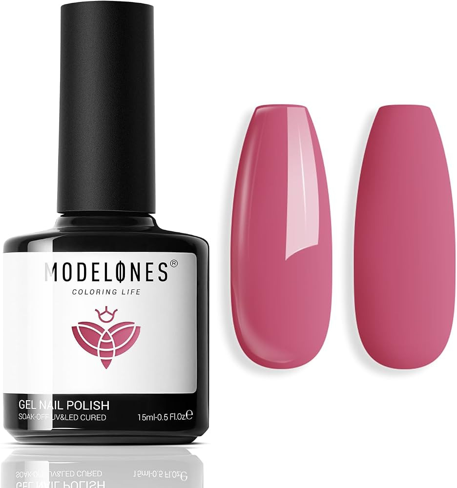 Modelones Gel Nail Polish, 15 ML Pink Gel Nail Polish Light Pink Gel Polish Nail Polish Gel High ... | Amazon (US)