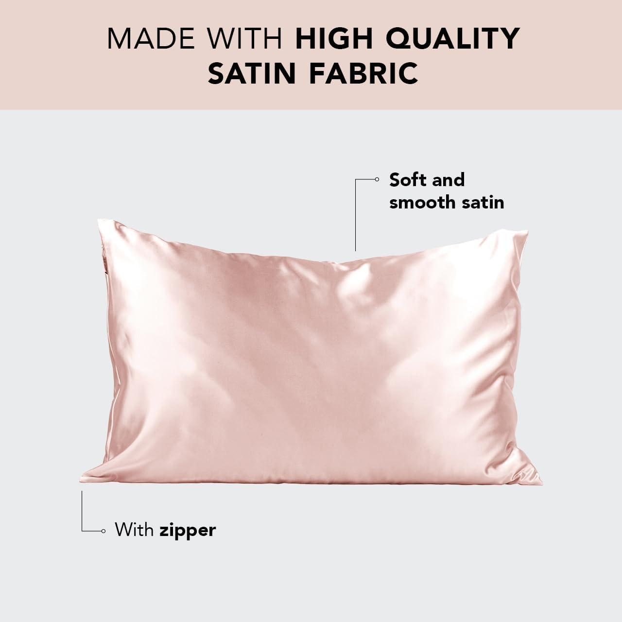 Kitsch Satin Pillowcase with Zipper for Hair & Skin, Softer Than Silk Pillow Cases Queen, Smooth ... | Amazon (US)