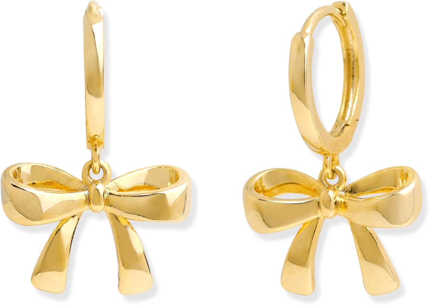 Sonateomber Bow Small Dangle Hoop Earrings for Women, Dainty Cute Elegant Bowknot Ribbon Dangling... | Amazon (US)