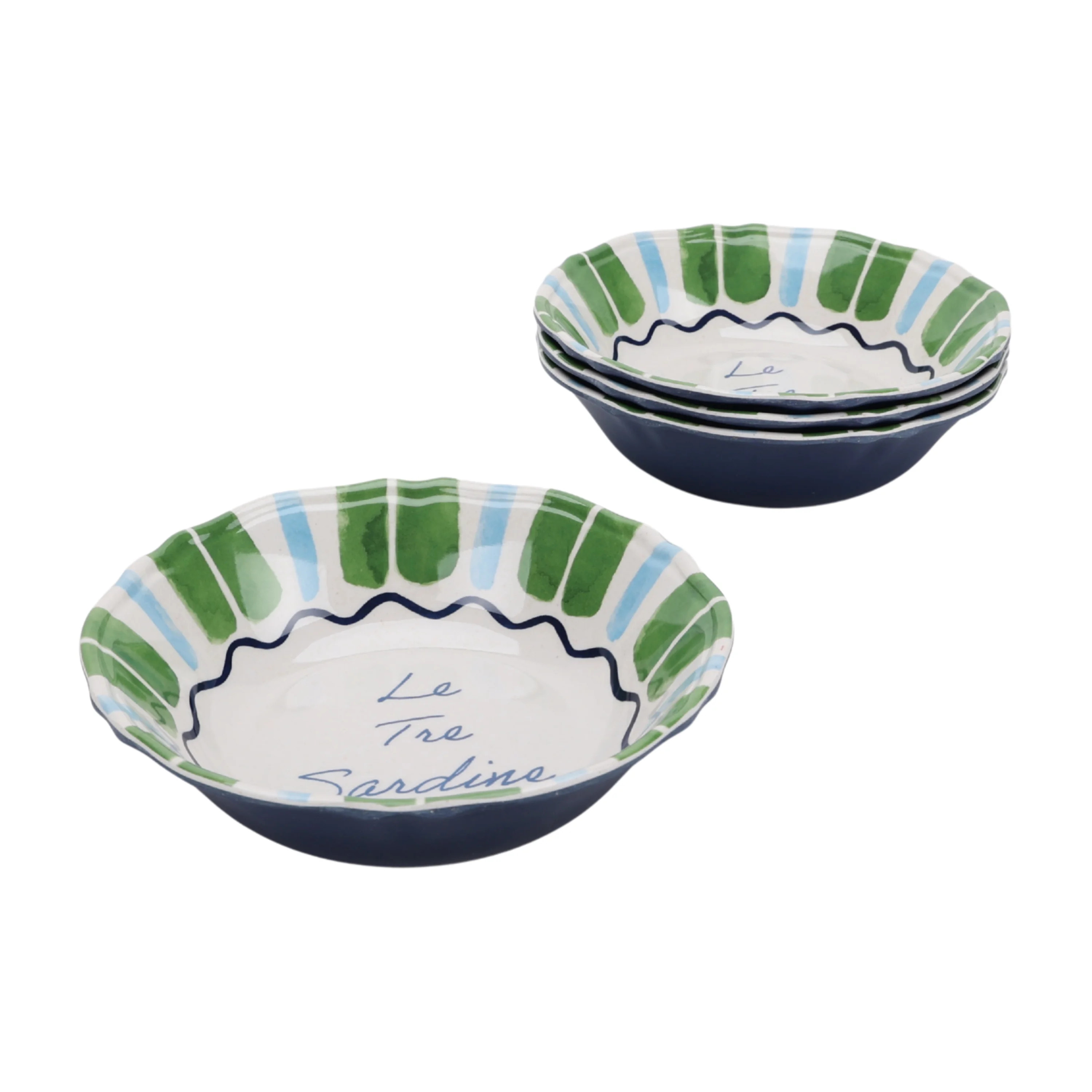 Beautiful 4-Piece Bamboo Melamine Sardine Cereal Bowl Set, Multi-Color by Drew Barrymore | Walmart (US)