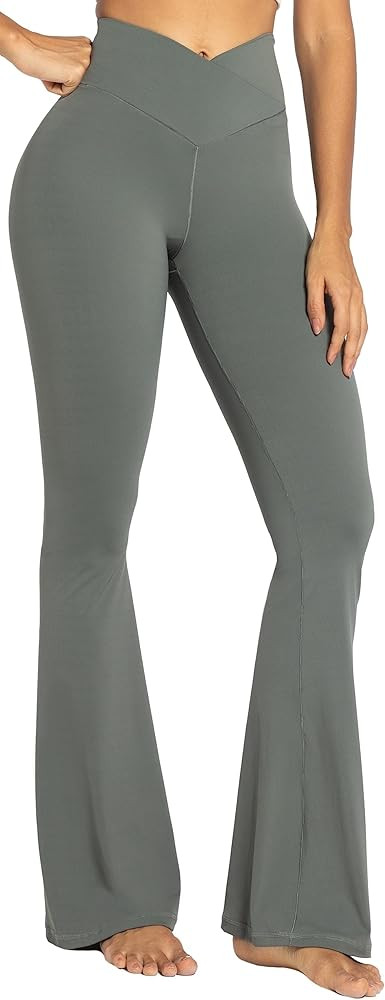 Sunzel Flare Leggings, Crossover Yoga Pants with Tummy Control, High-Waisted and Wide Leg | Amazon (US)