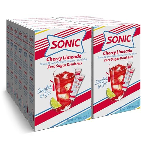 Sonic Singles To Go Powdered Drink Mix, Cherry Limeade, 6 Sticks Per Box, 12 Boxes (72 Sticks Total) | Amazon (US)