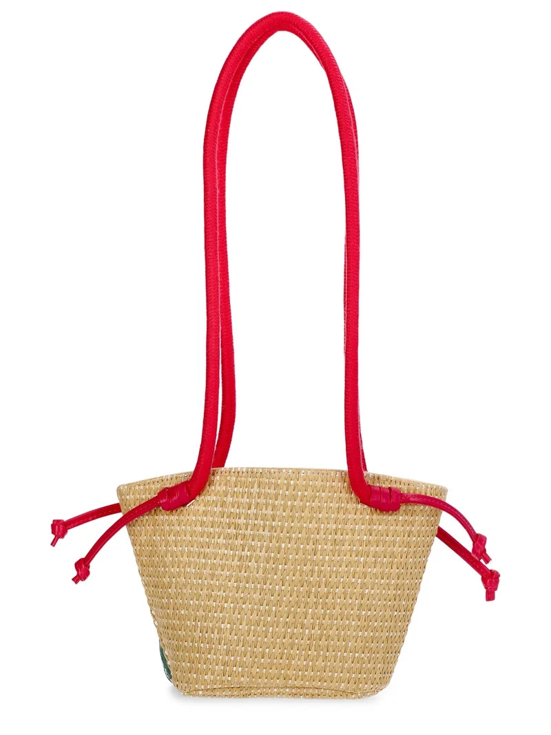 Wonder Nation Girls Strawberry Straw Crossbody Bag, Red | Walmart (US)