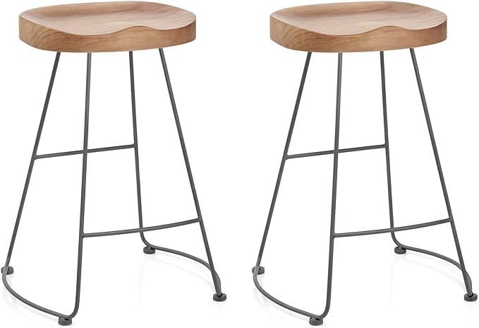 Lisuden Set of 2 American Elegant Retro Country Style Bar Chair, Modern Fashion Simple Bar Stool,... | Amazon (US)