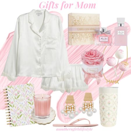 Mother’s Day Gifts - everything works together for beautiful gifting whichever items you choose. 

If you won’t be with Mom & want something delivered day of .. flowers & sweets are always a good idea! The Pink Preserved Rose (linked more as well) & Cake Pops are 1800Flowers 

Lace Trim Pajamas, Miss Dior Perfume Gift Set, Gold Mama Necklace, A Mother’s Heart Notebook, Nest Candle, Scalloped Trinket Tray, Raffia Pearl Earrings, Pink Flip Flops & Floral Tumbler

#LTKstyletip #LTKGiftGuide #LTKfamily