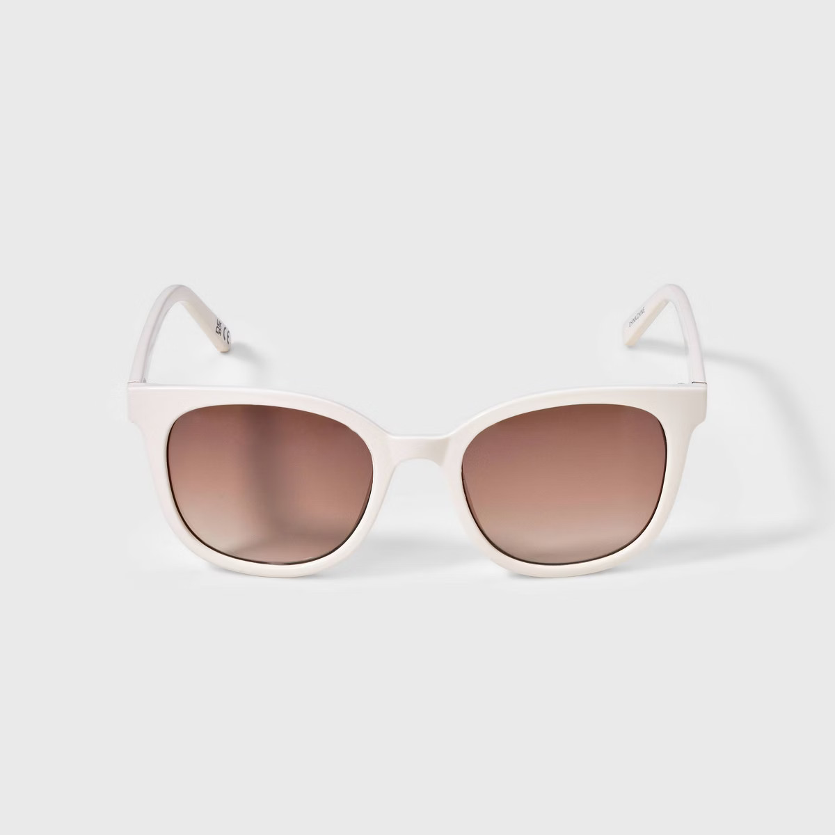 Women's Shiny Plastic Square Sunglasses with Gradient Lenses - Universal Thread™ Ivory: Scratch... | Target