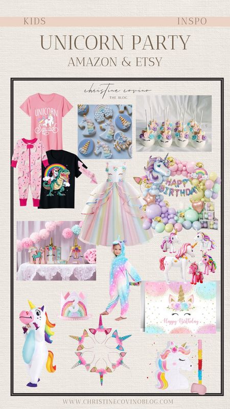 Unicorn party decorations, inspiration, unicorn costumer, girls unicorn rainbow dress, cake pops, balloon garland 🦄✨💖

#LTKfamily #LTKkids #LTKparties