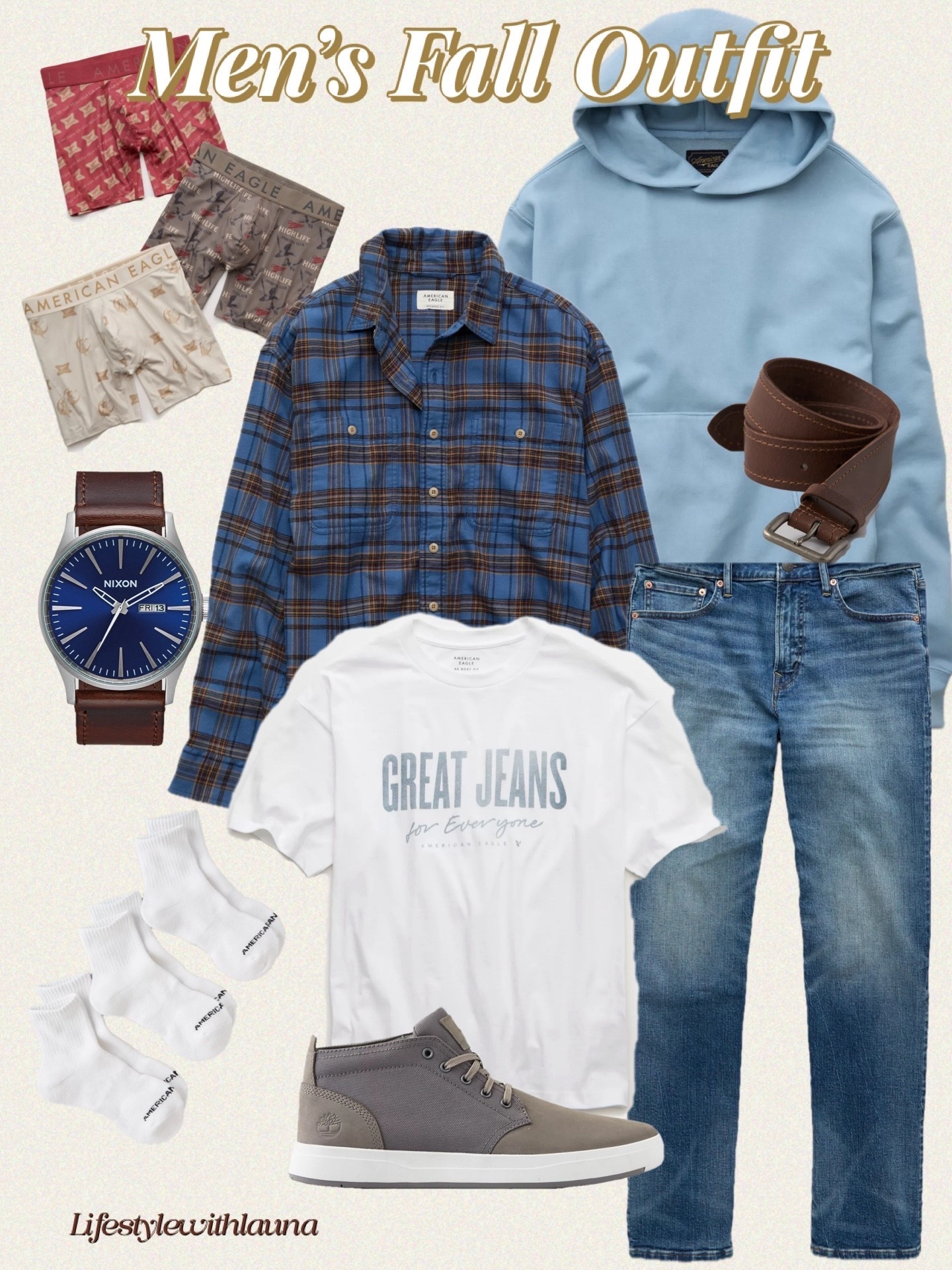 Men’s fall outfit from American Eagle. Men’s flannel shirts, t-shirts, men’s jeans, boxer briefs, men’s leather belt, socks, men’s watch & sneakers. 
American Eagle Men’s clothing is so comfortable! Look stylish yet comfy!

men’s fall outfits, family photo outfit, american eagle 

#LTKSeasonal #LTKMens #LTKSaleAlert