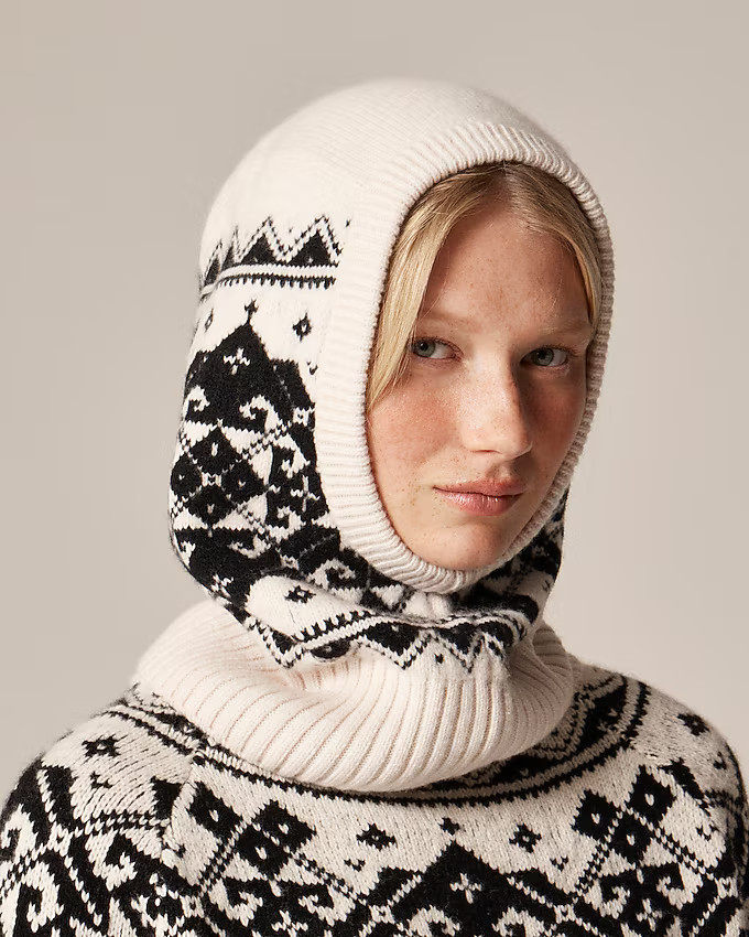 Ribbed Fair Isle balaclava in lambswool | J. Crew US