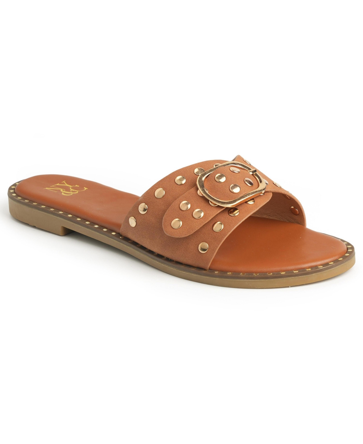 New York & Company Women's Westly Slides Sandals - Cognac | Macy's